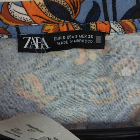 NWT Zara 100% cotton peplum, flutter tshirt - Picture 3 of 4